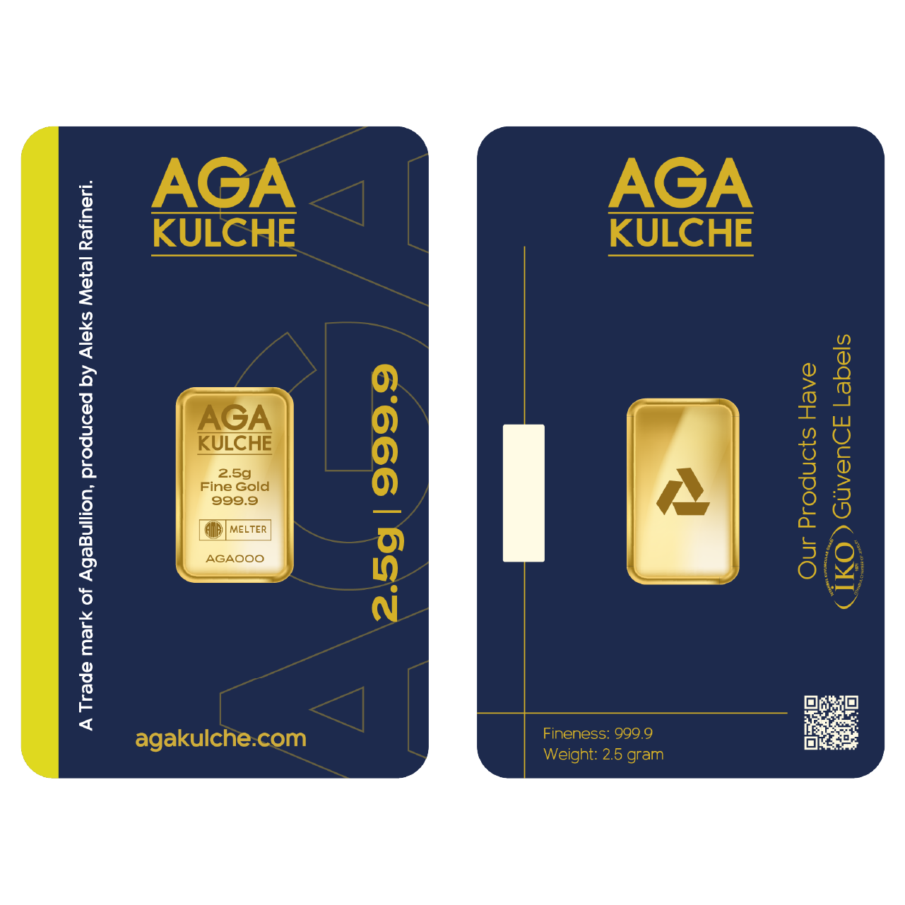 AgaKulche 2.5 Gram Gold 9999 Minted Bar