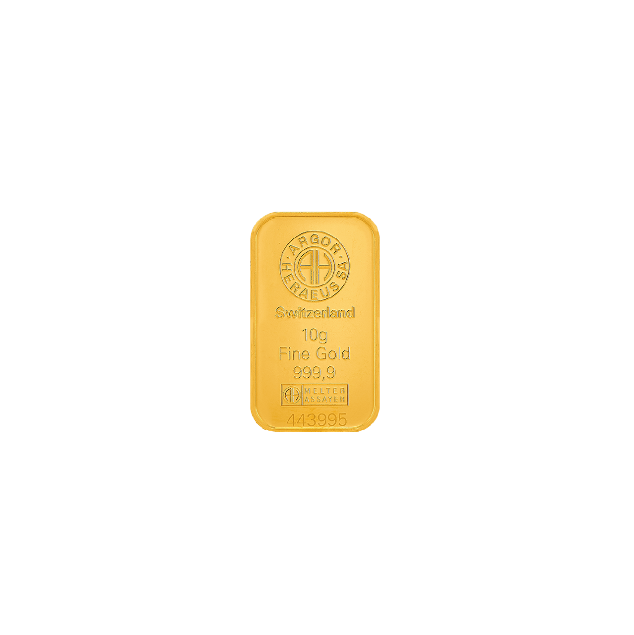 Argor-Heraeus 10 Gram Gold 9999 Minted Bar