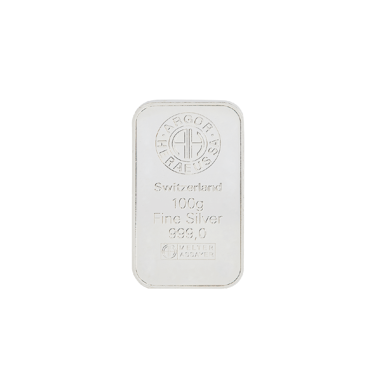 Argor-Heraeus 100 Gram Silver 999 Minted Bar