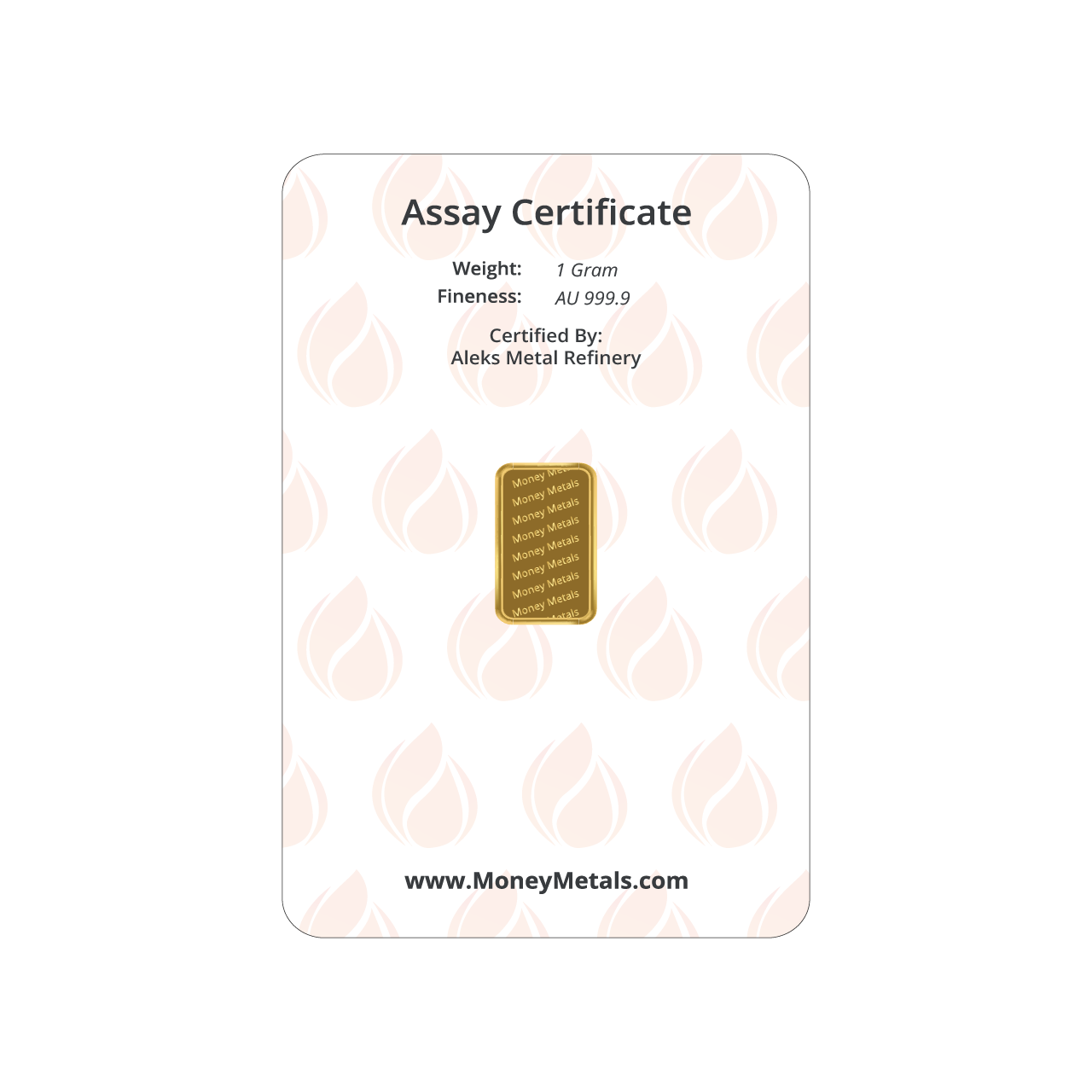 Money Metals 1 Gram Gold 9999 Minted Bar