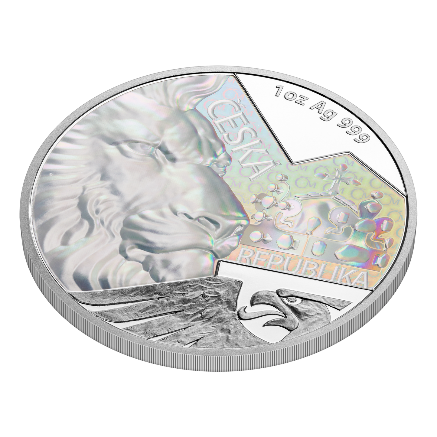 Czech Mint 1 Ounce Silver 999 Czech Lion 2023 Hologram Proof Coin