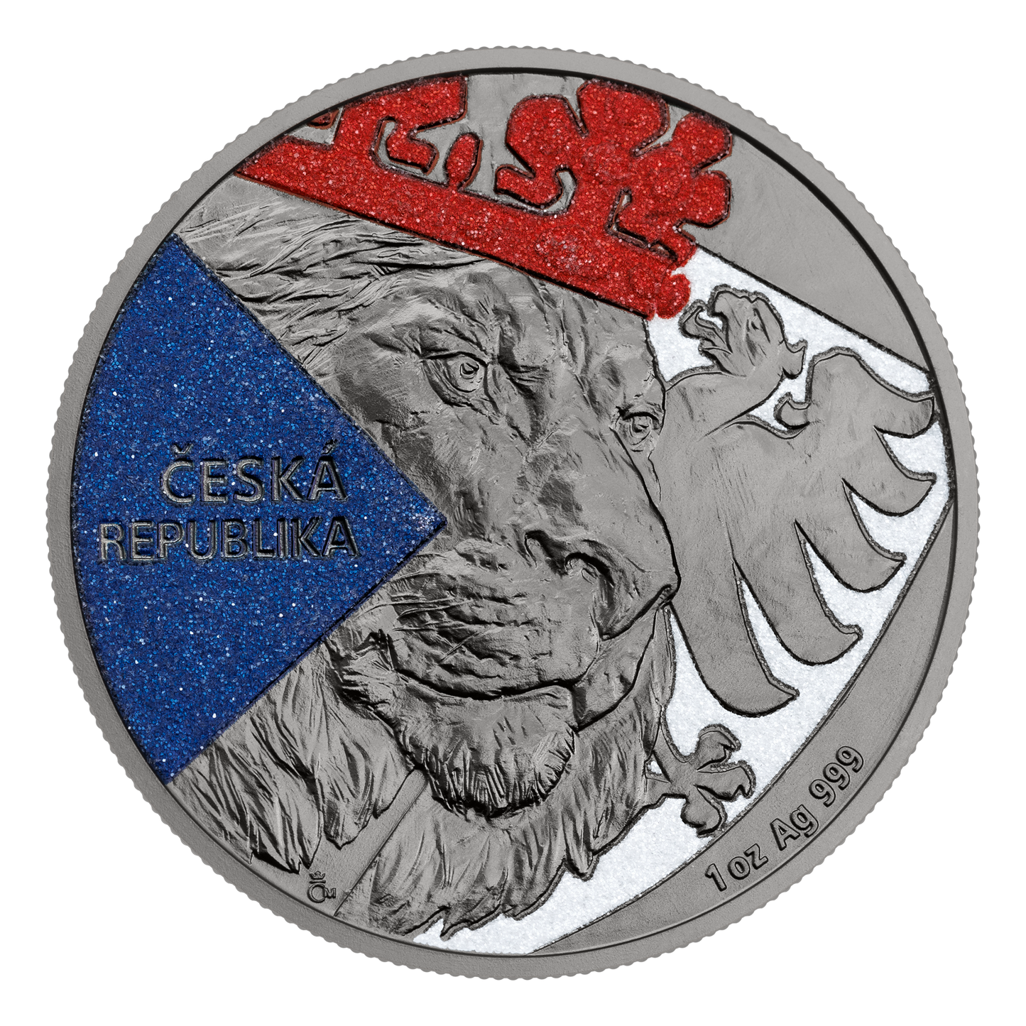 Czech Mint 1 Ounce Silver 999 Czech Lion 2024 Black Platinum/Diamond Effect Proof Coin