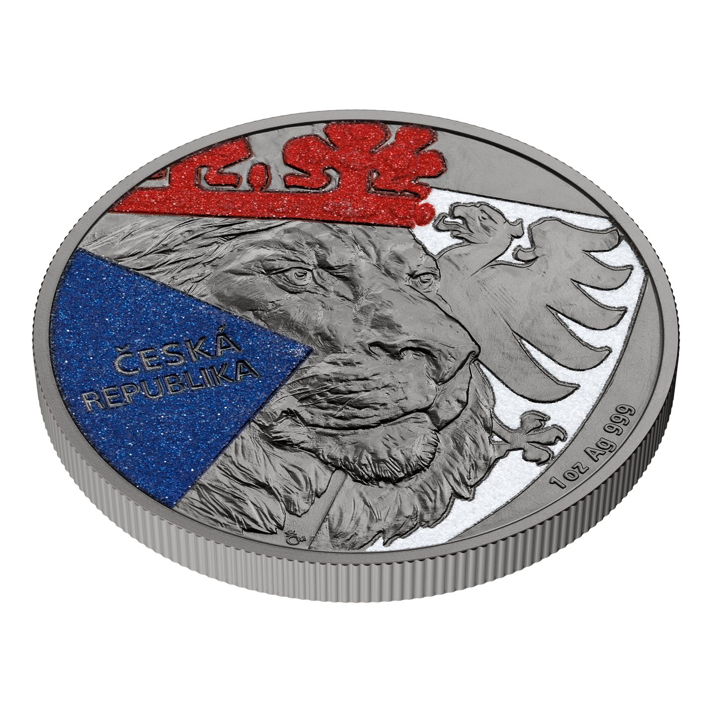Czech Mint 1 Ounce Silver 999 Czech Lion 2024 Black Platinum/Diamond Effect Proof Coin