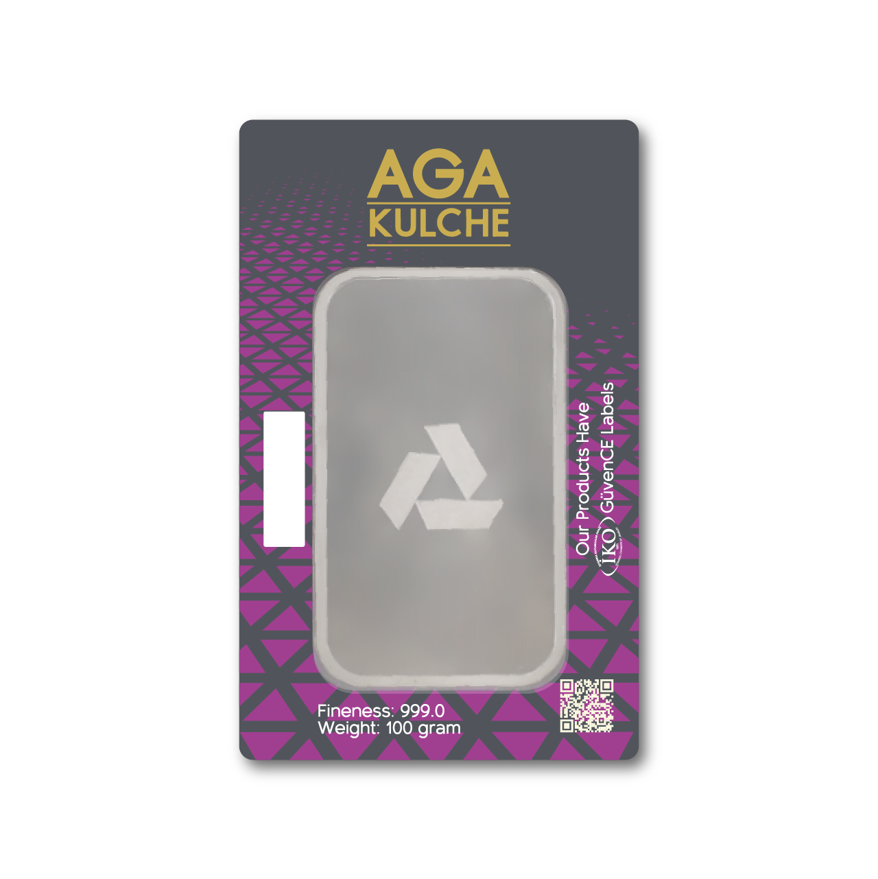 AgaKulche 100 Gram Silver 999 Minted Bar