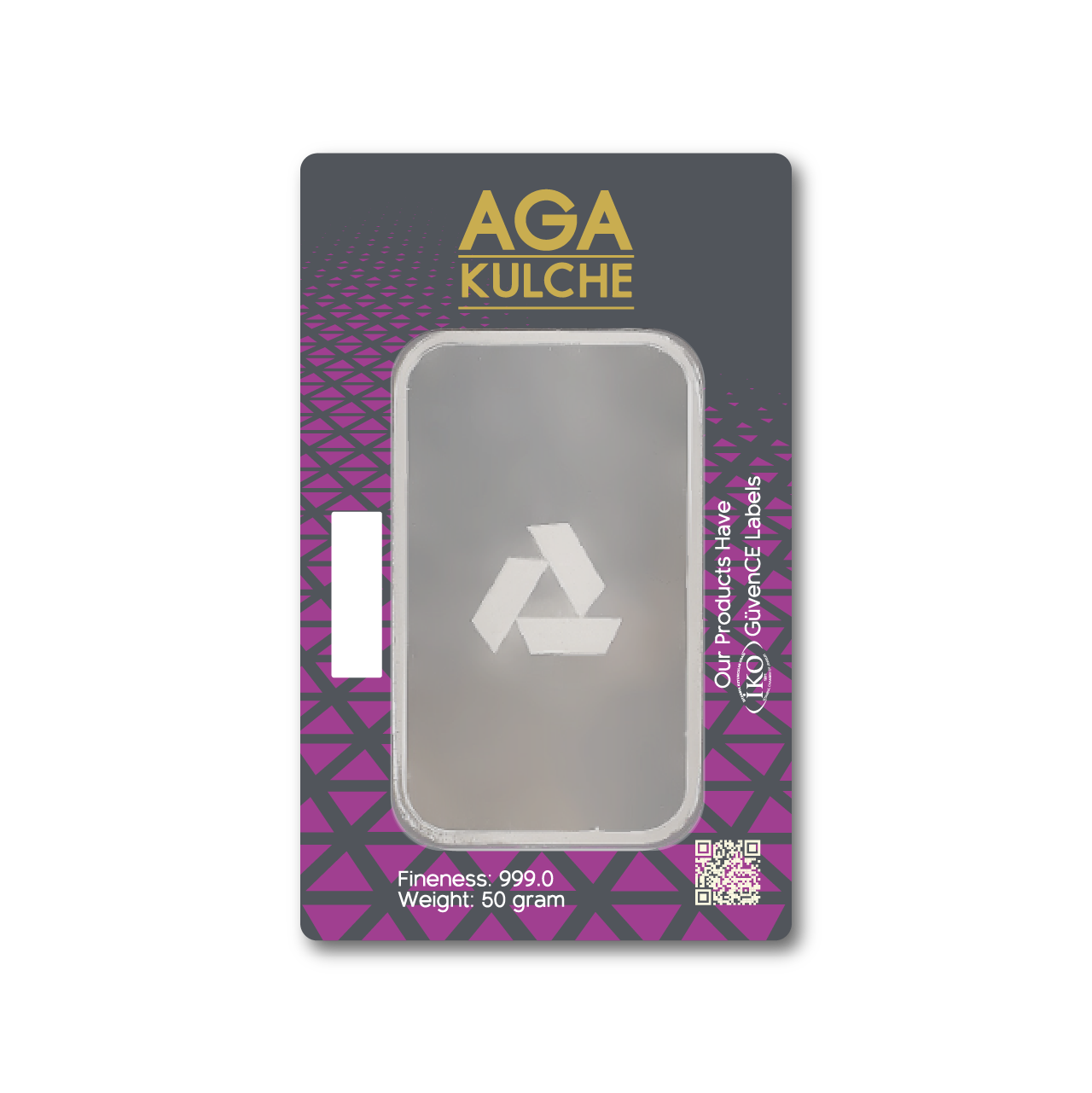 AgaKulche 50 Gram Silver 999 Minted Bar