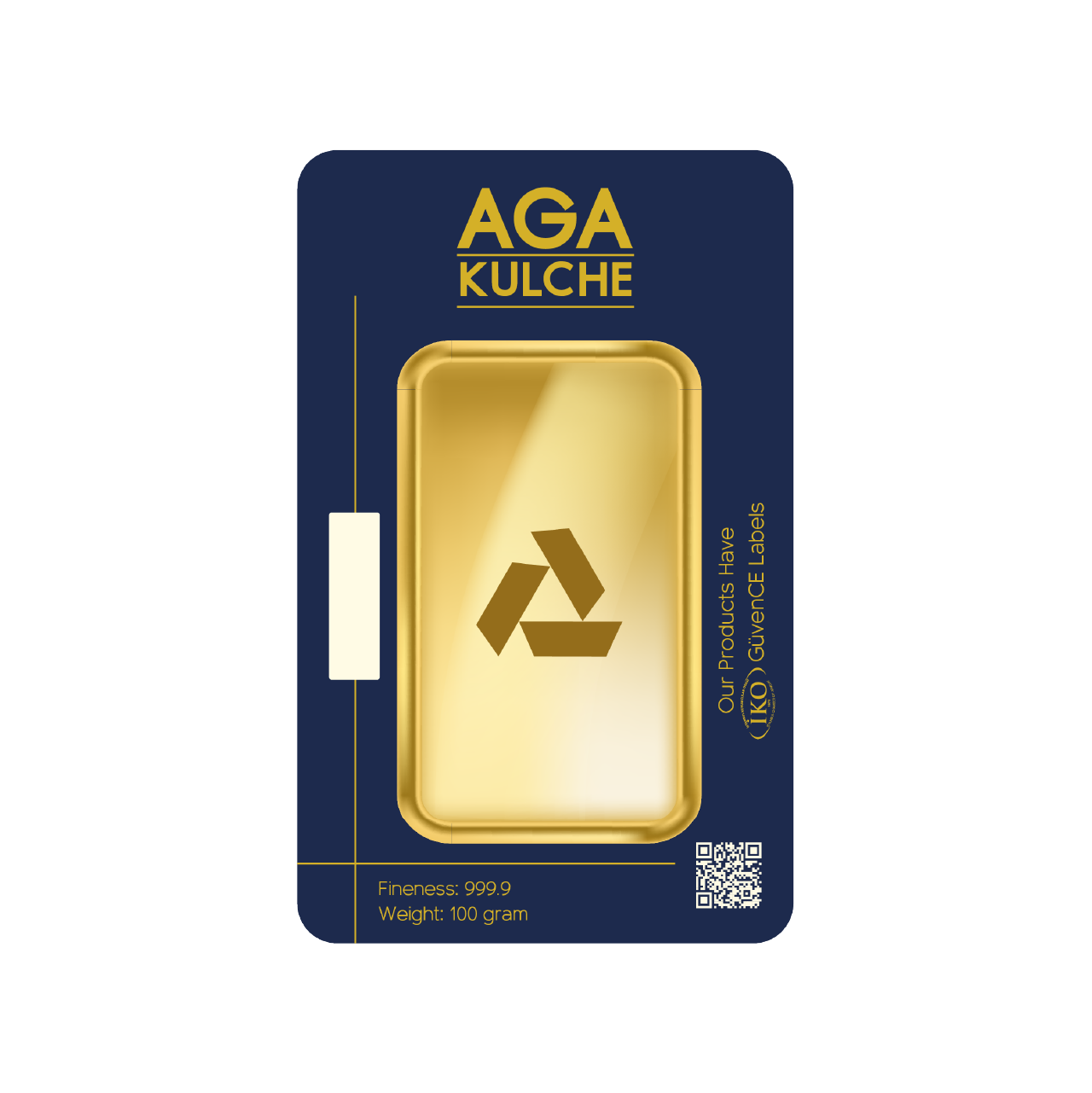 AgaKulche 100 Gram Gold 9999 Minted Bar
