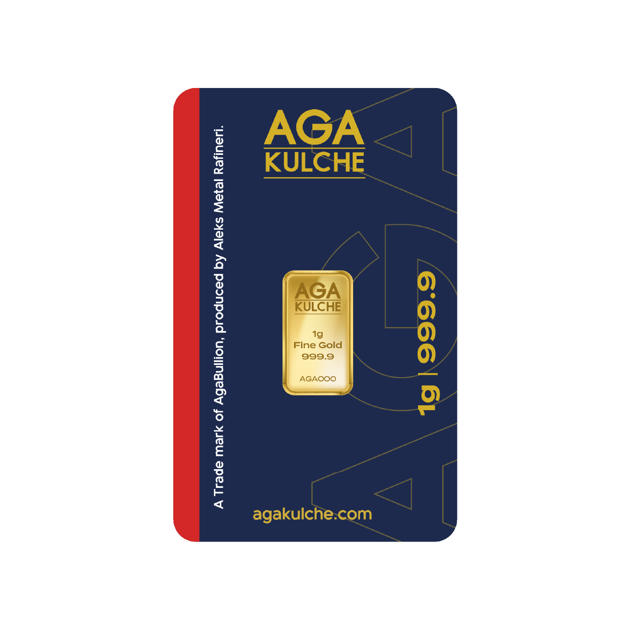 AgaKulche 1 Gram Gold 9999 Minted Bar