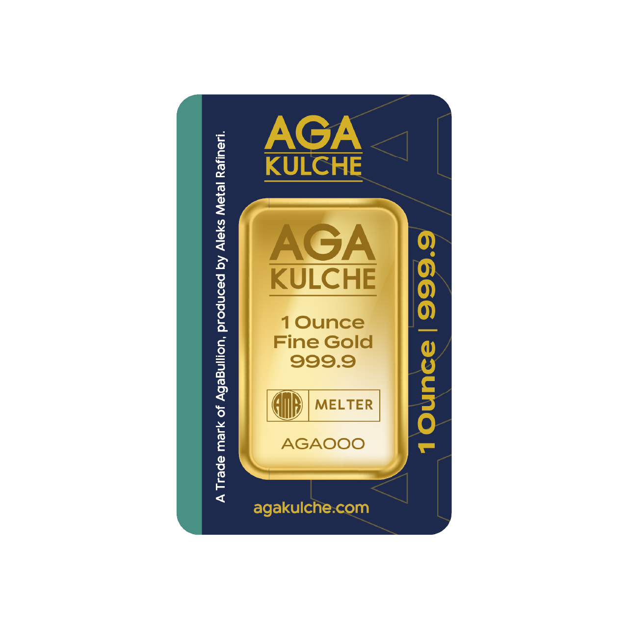 AgaKulche 1 Ounce Gold 9999 Minted Bar