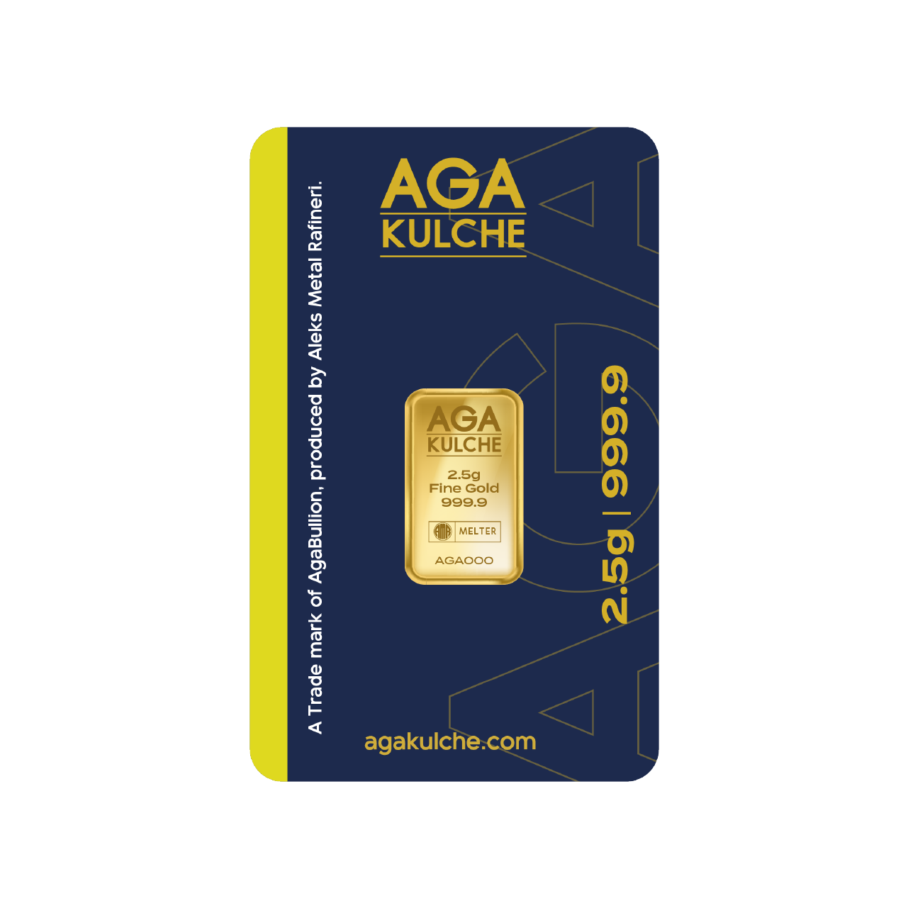 AgaKulche 2.5 Gram Gold 9999 Minted Bar
