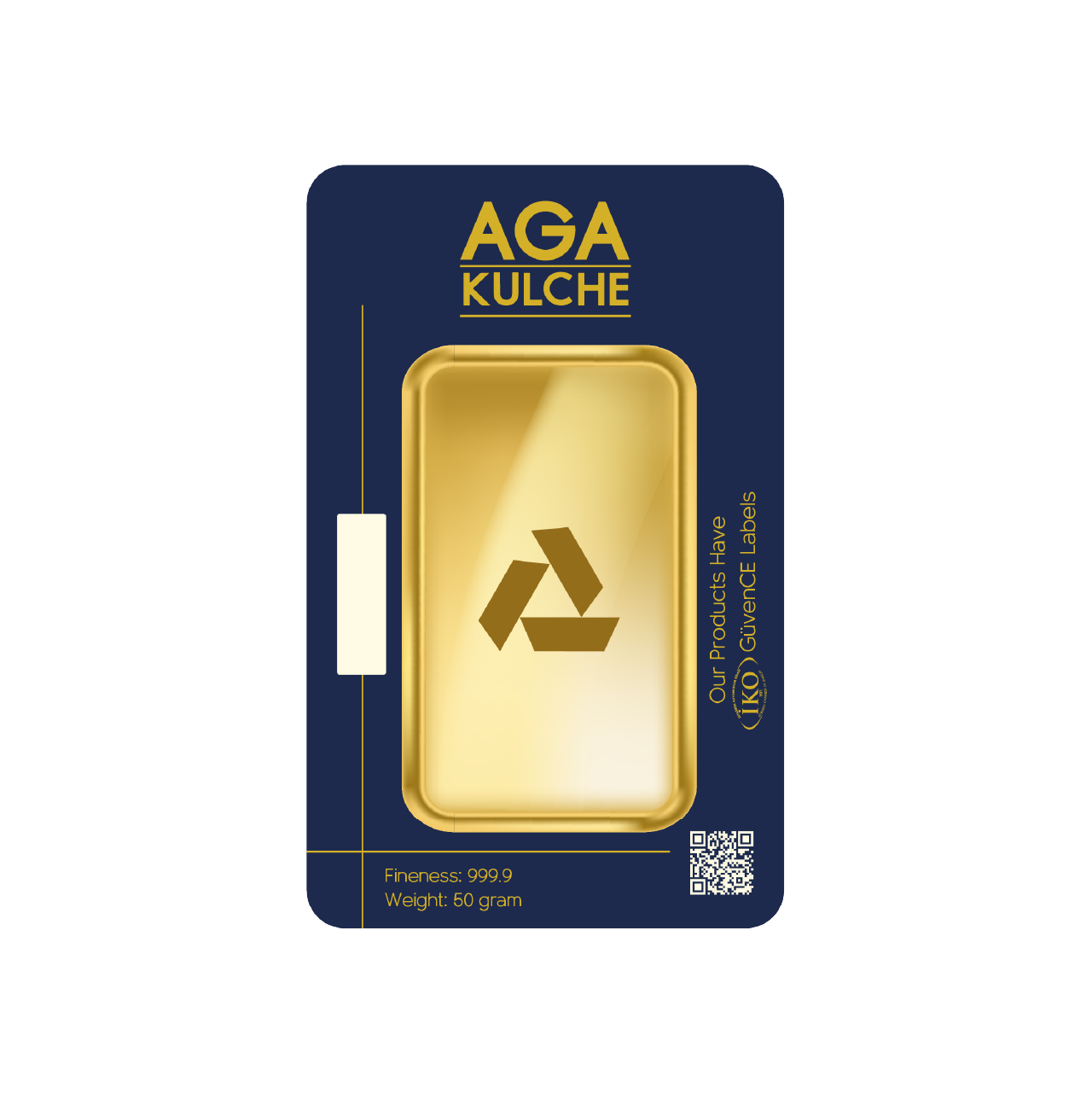 AgaKulche 50 Gram Gold 9999 Minted Bar