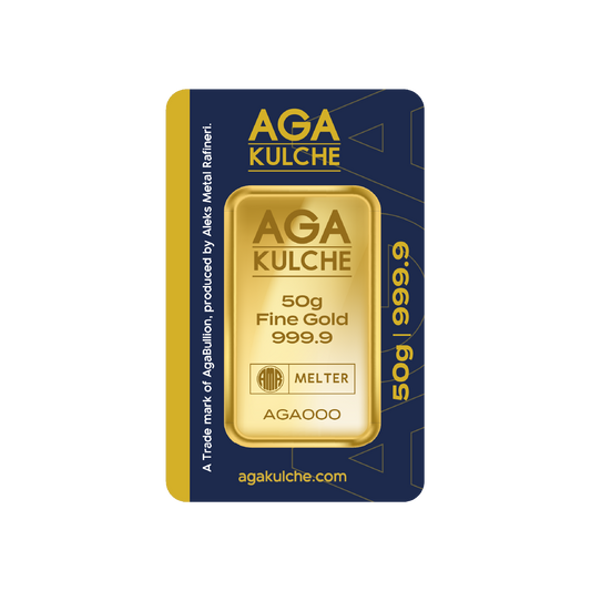 AgaKulche 50 Gram Gold 9999 Minted Bar