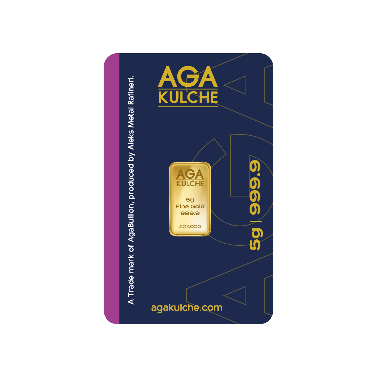 AgaKulche 5 Gram Gold 9999 Minted Bar
