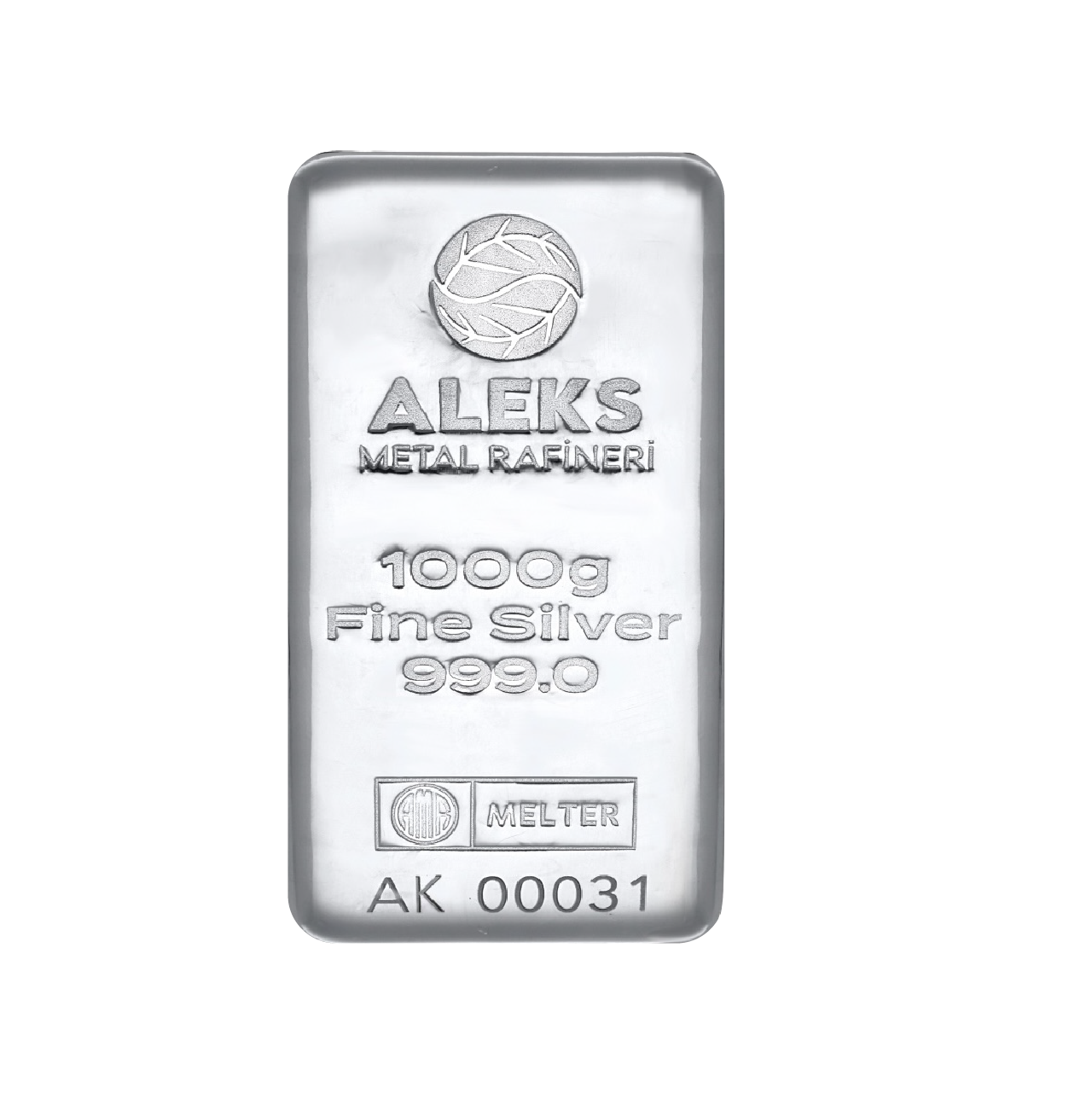 Aleks Metal Refinery 1 Kilogram Silver 999 Cast Bar