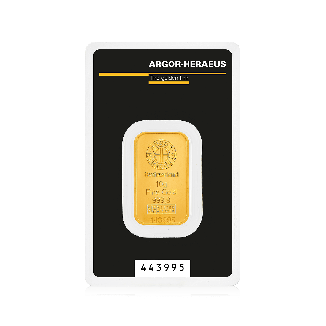 Argor-Heraeus 10 Gram Gold 9999 Minted Kine Bar
