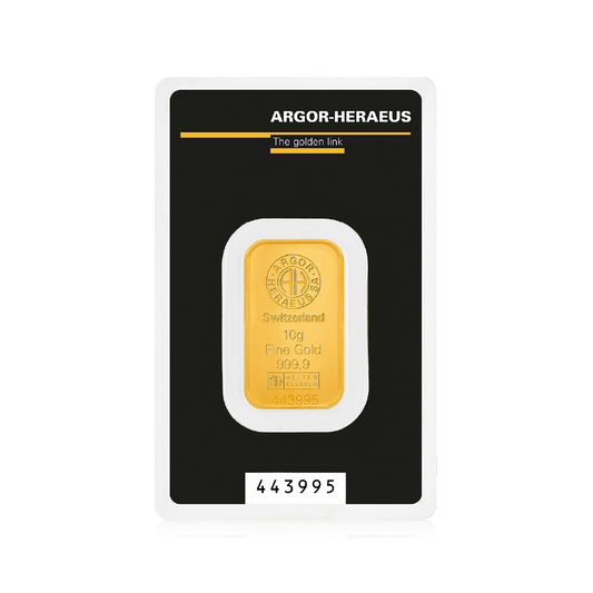 Argor-Heraeus 10 Gram Gold 9999 Minted Bar