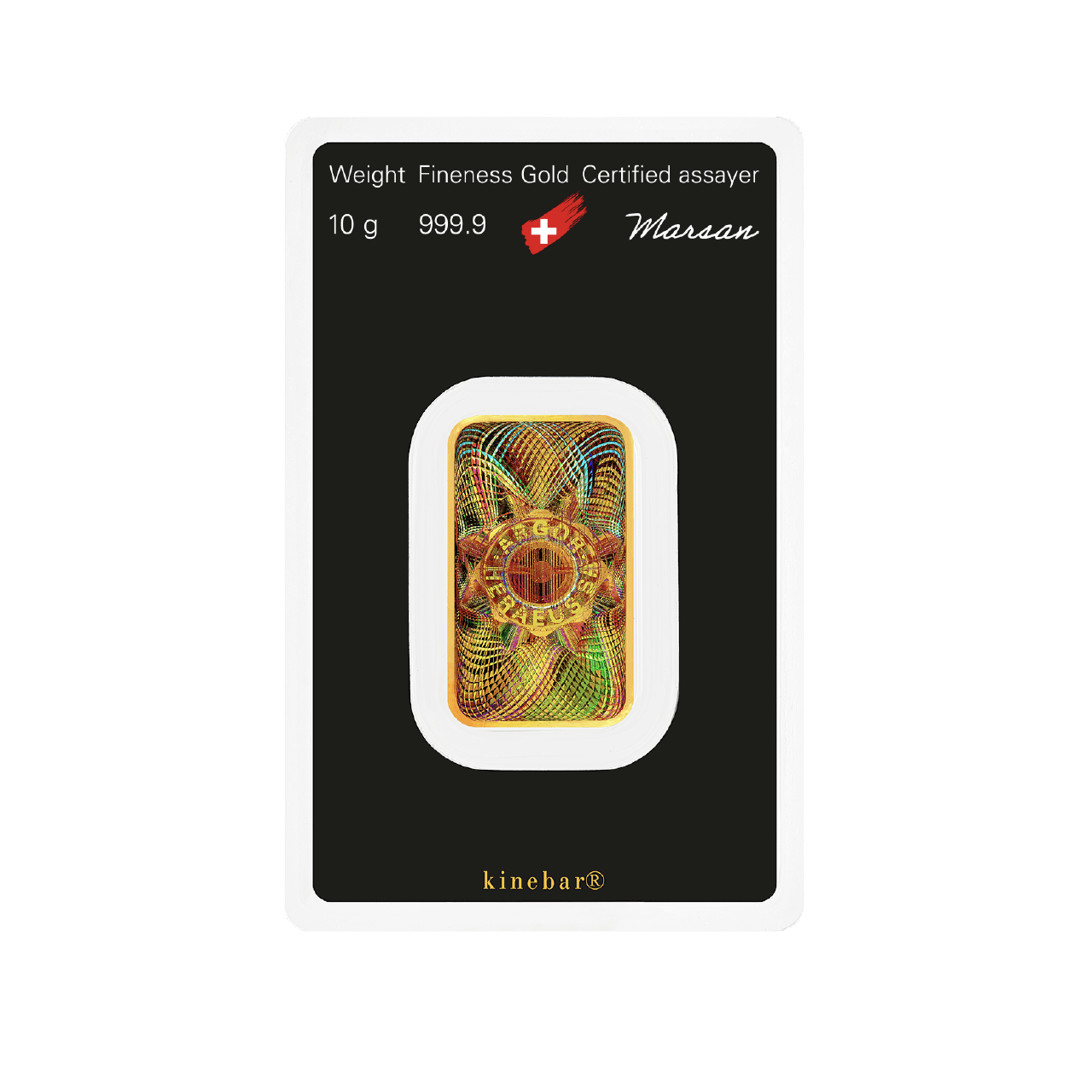 Argor-Heraeus 10 Gram Gold 9999 Minted Kine Bar