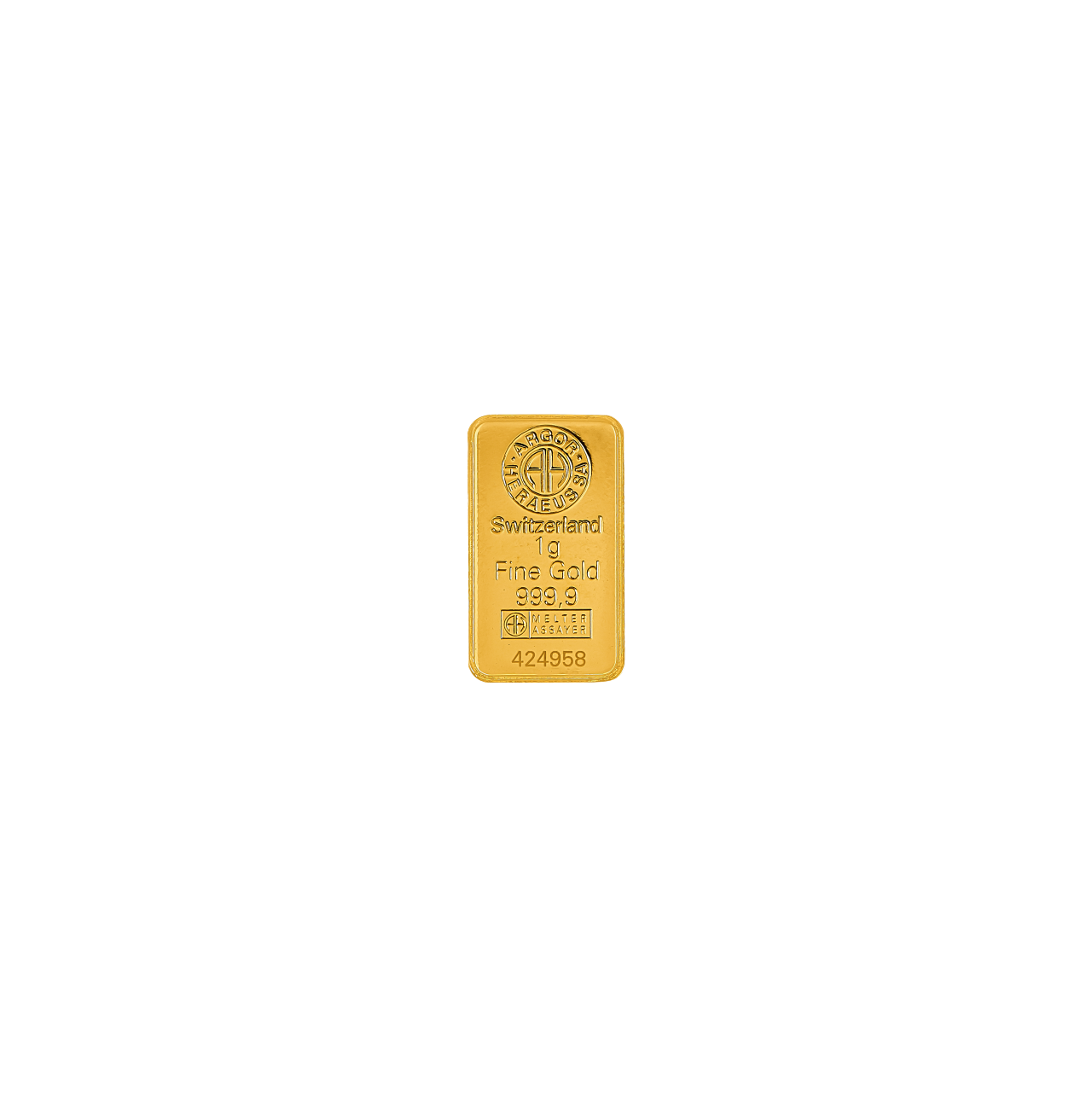 Argor-Heraeus 1 Gram Gold 9999 Minted Kine Bar