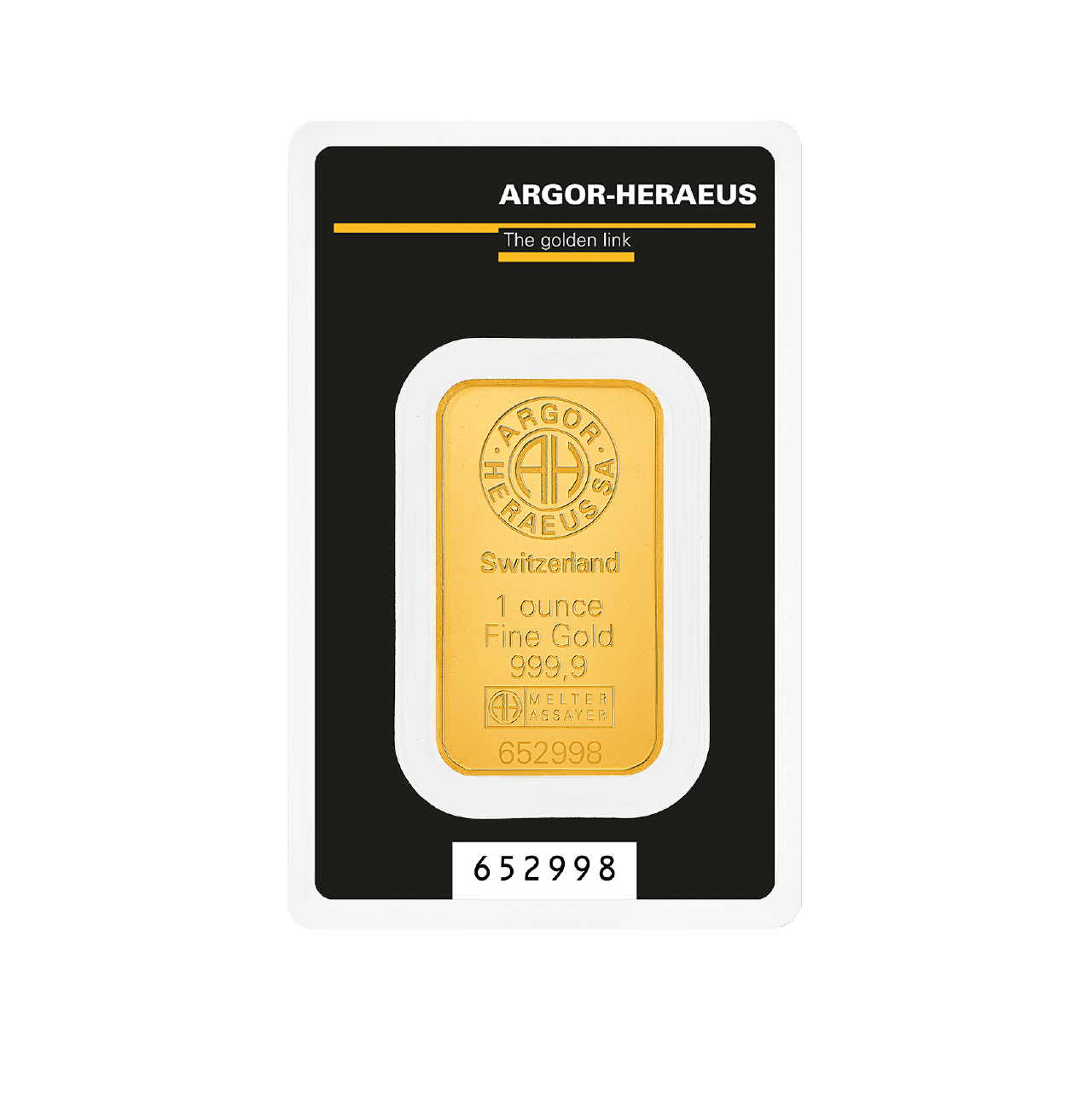 Argor-Heraeus 1 Ounce Gold 9999 Minted Kine Bar