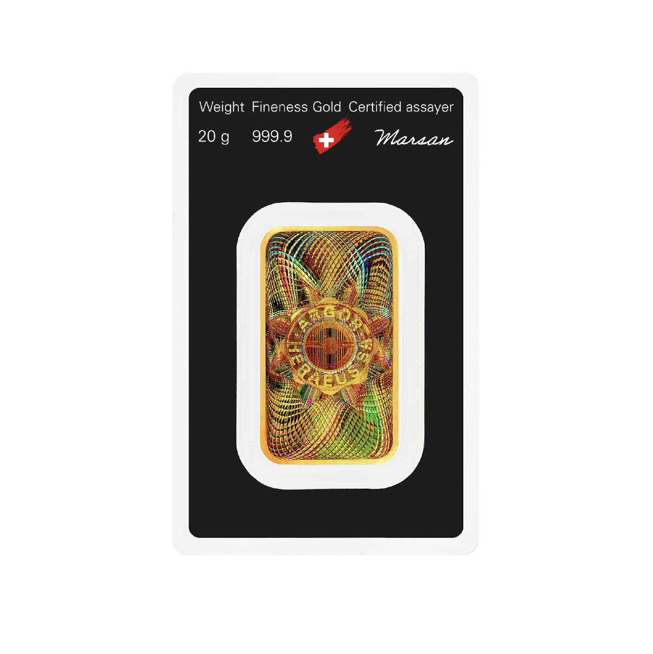 Argor-Heraeus 20 Gram Gold 9999 Minted Kine Bar