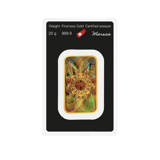 Argor-Heraeus 20 Gram Gold 9999 Minted Kine Bar