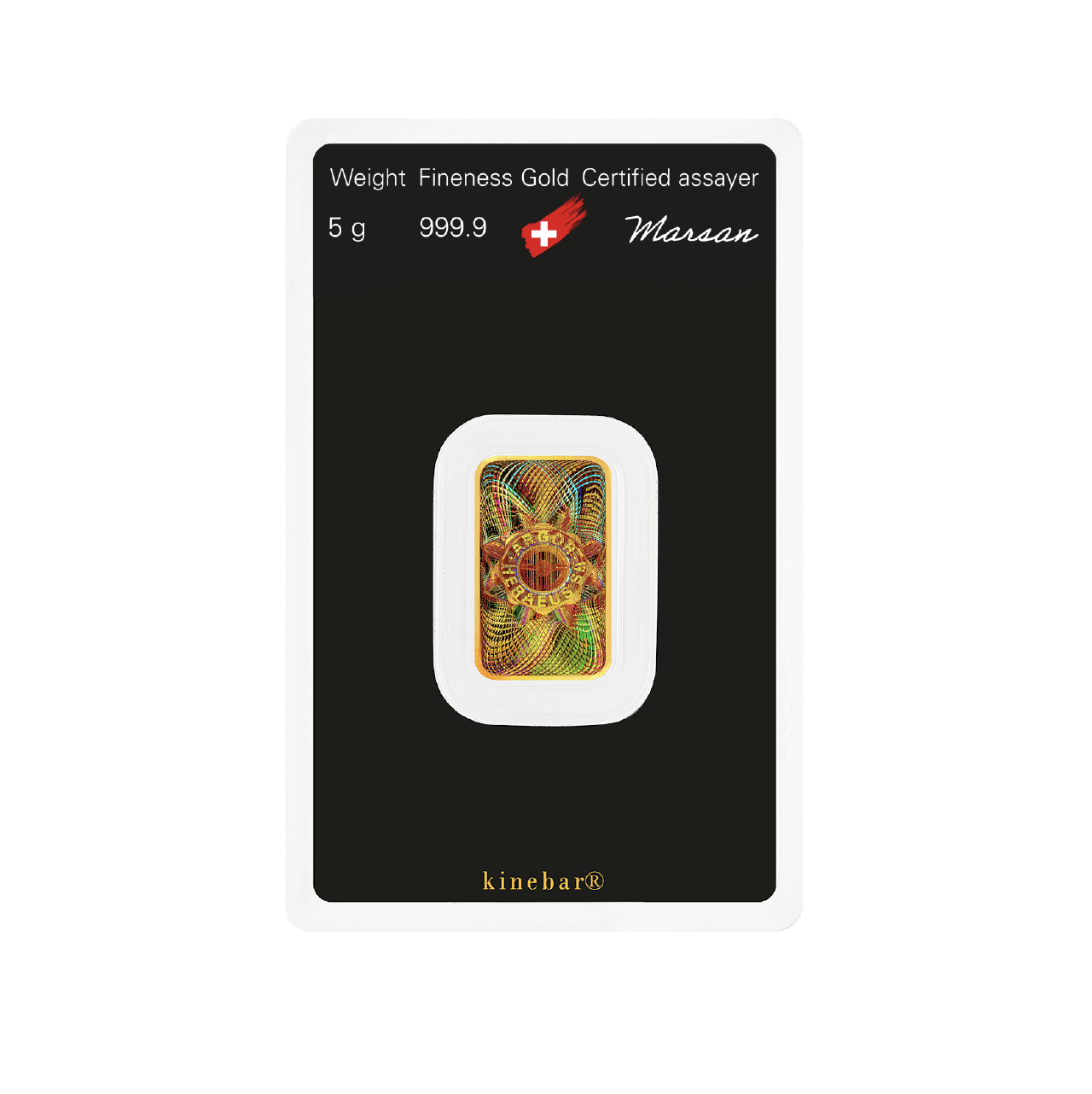 Argor-Heraeus 5 Gram Gold 9999 Minted Kine Bar