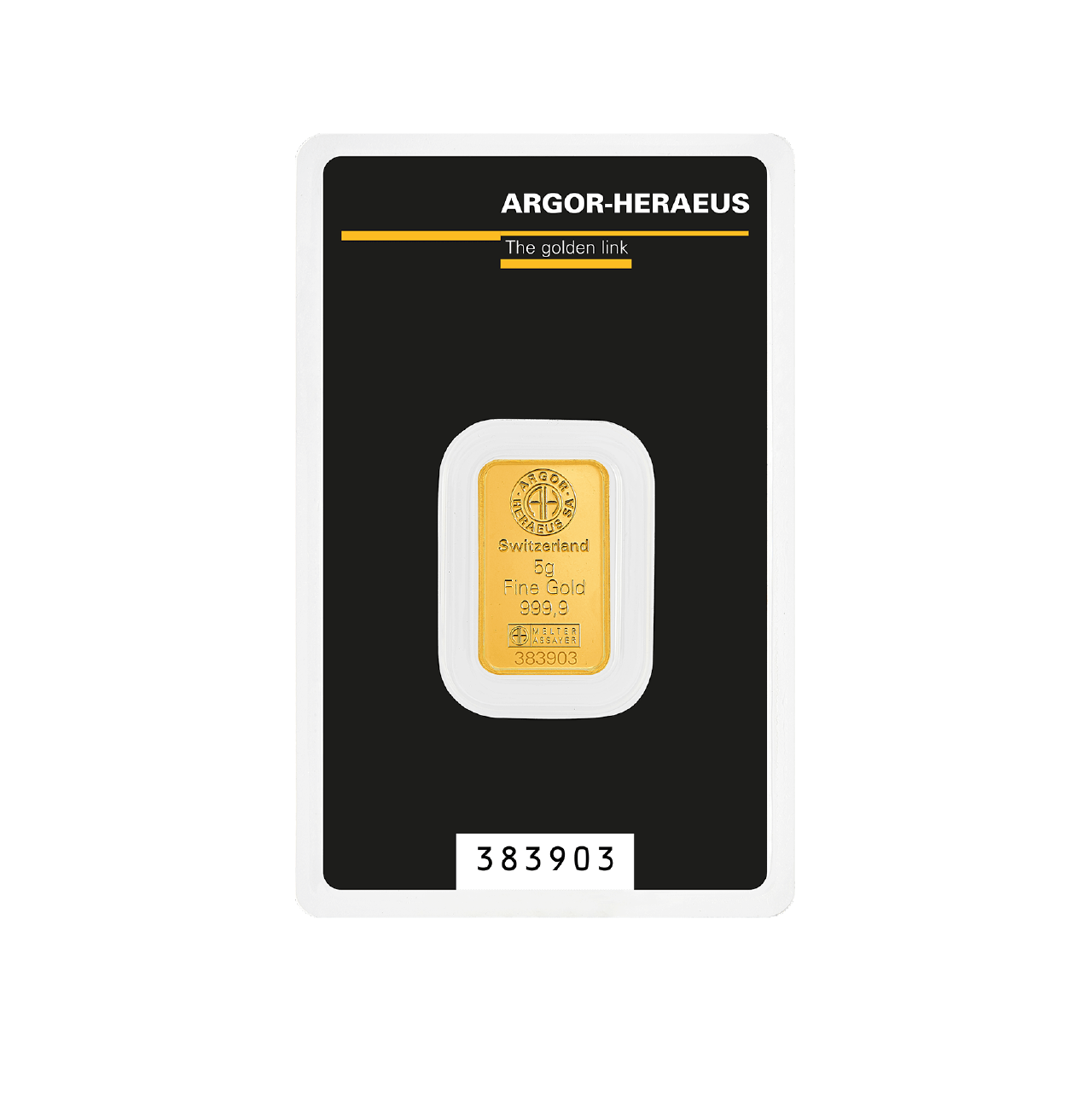 Argor-Heraeus 5 Gram Gold 9999 Minted Bar