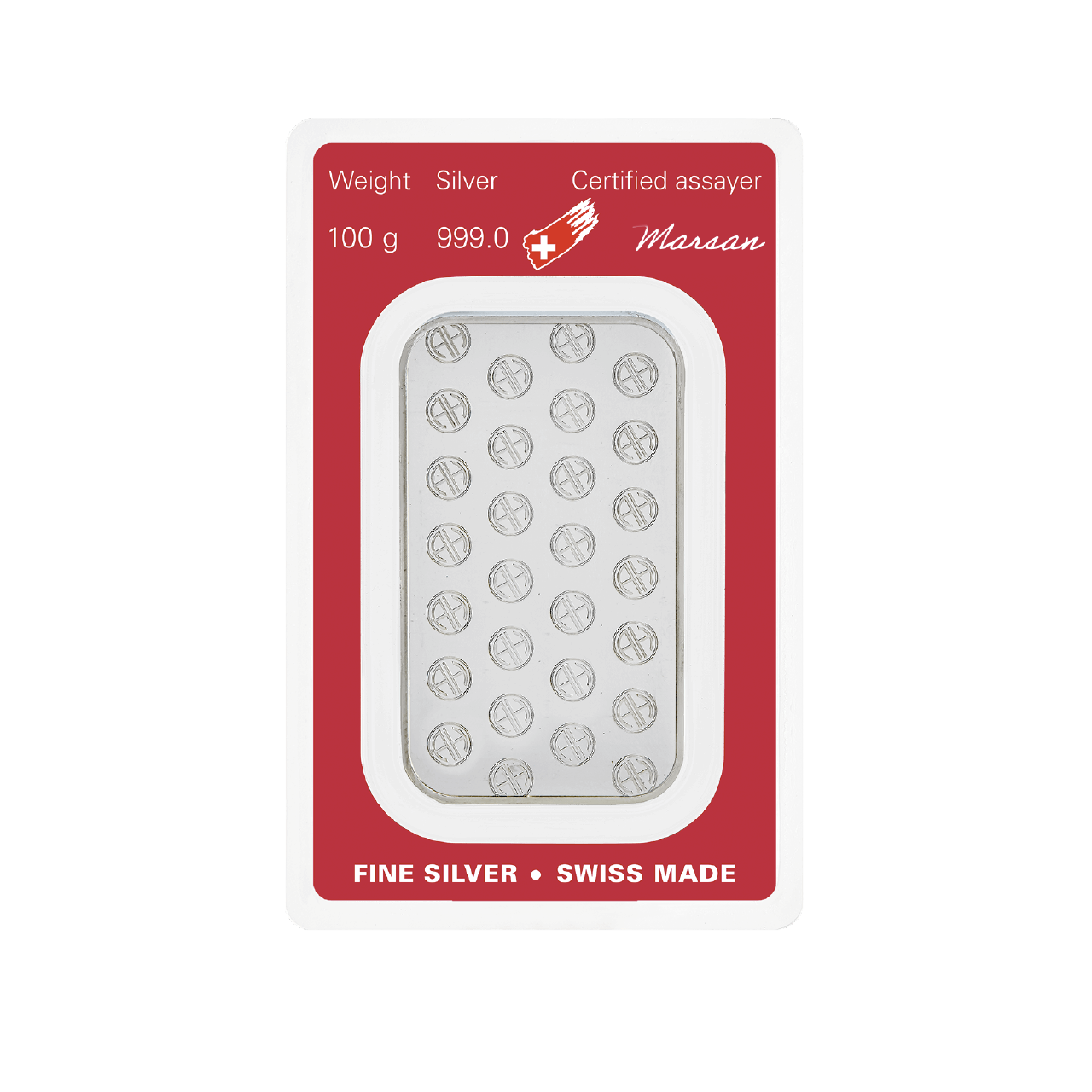 Argor-Heraeus 100 Gram Silver 999 Minted Bar