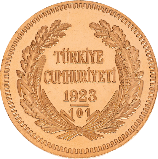 The Turkish State Mint 22 Karat 2.5 Ata Gold Coin (18.04g)