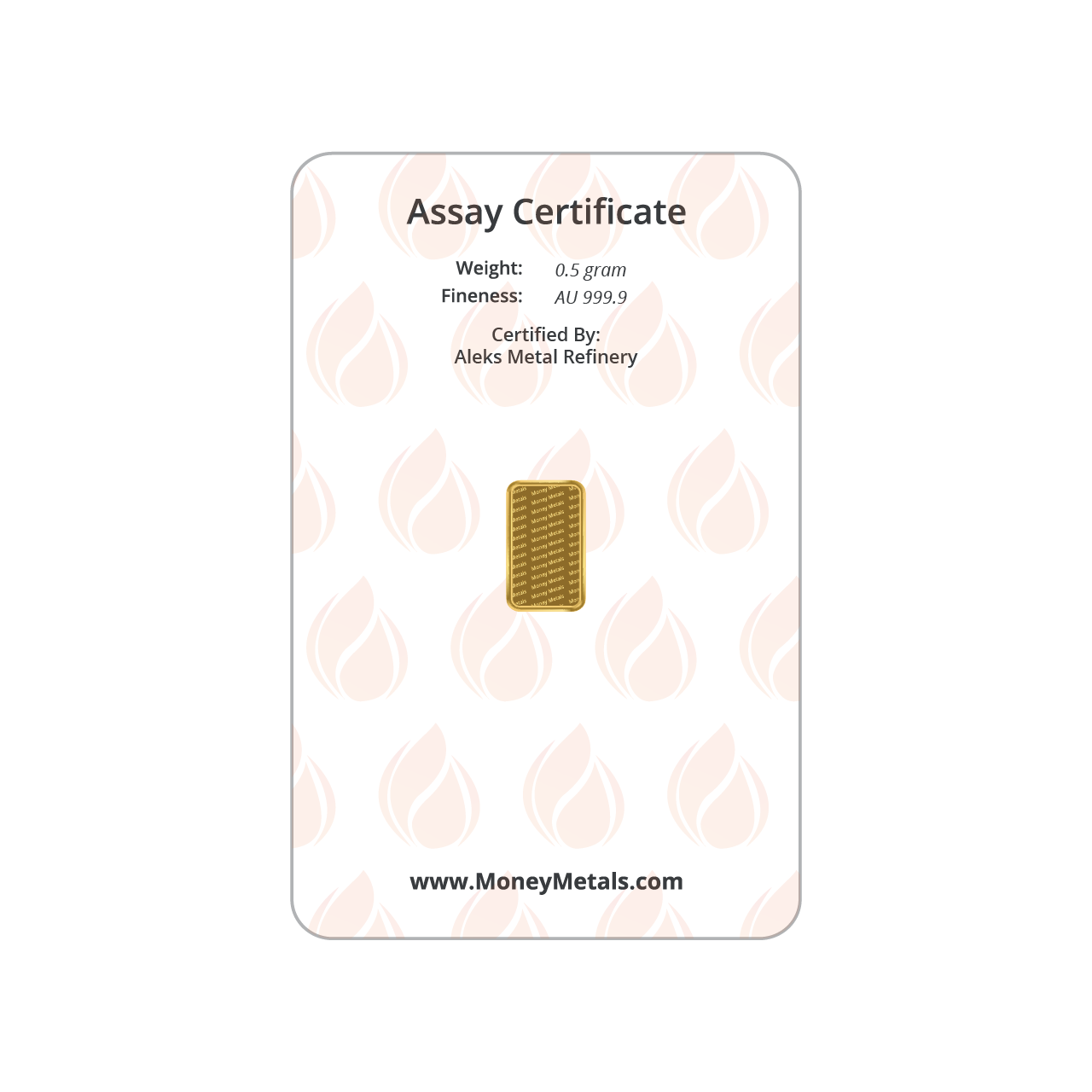 Money Metals 0.5 Gram Gold 9999 Minted Bar