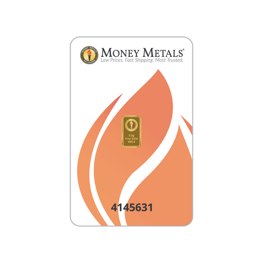 Money Metals 0.5 Gram Gold 9999 Minted Bar