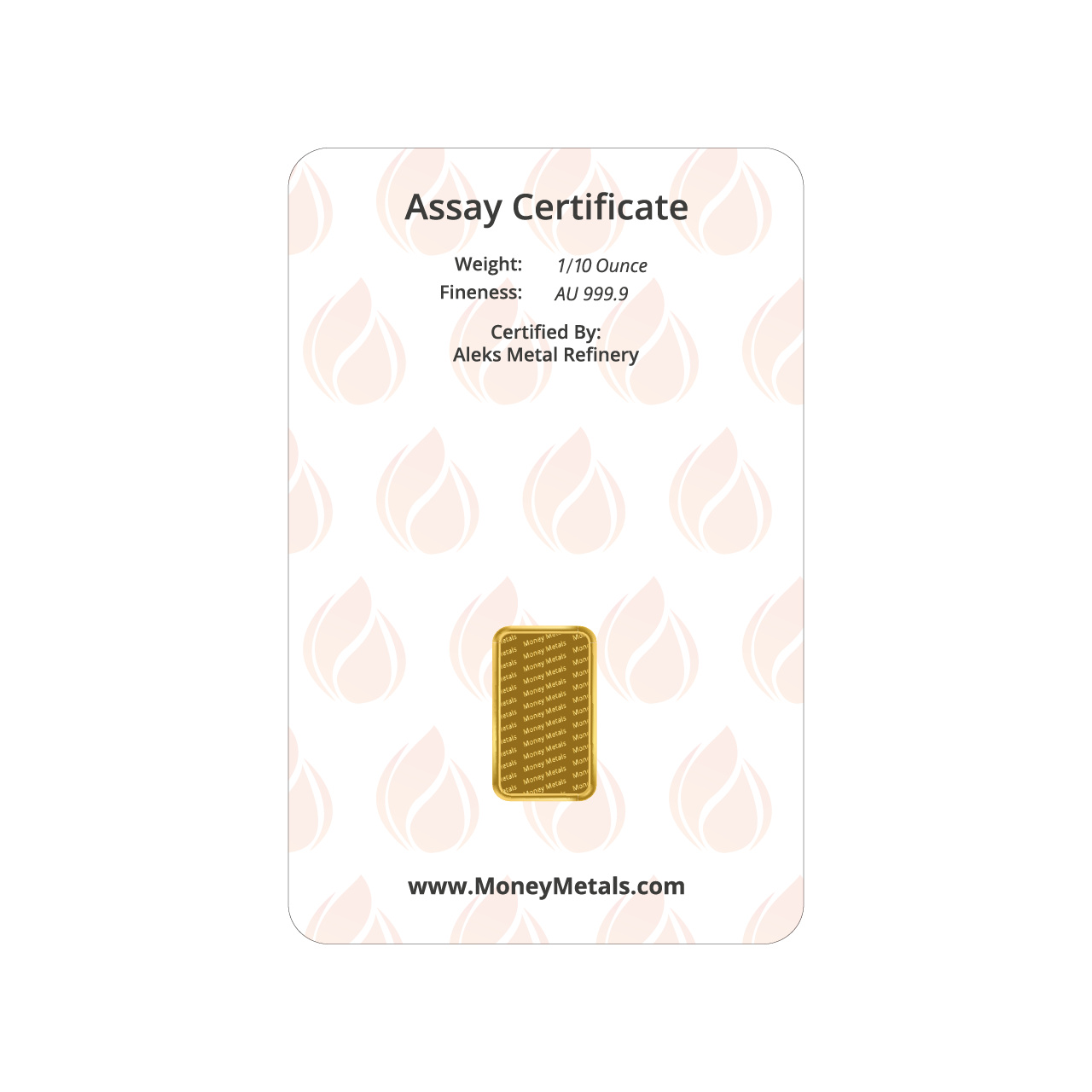 Money Metals 1/10 Ounce Gold 9999 Minted Bar