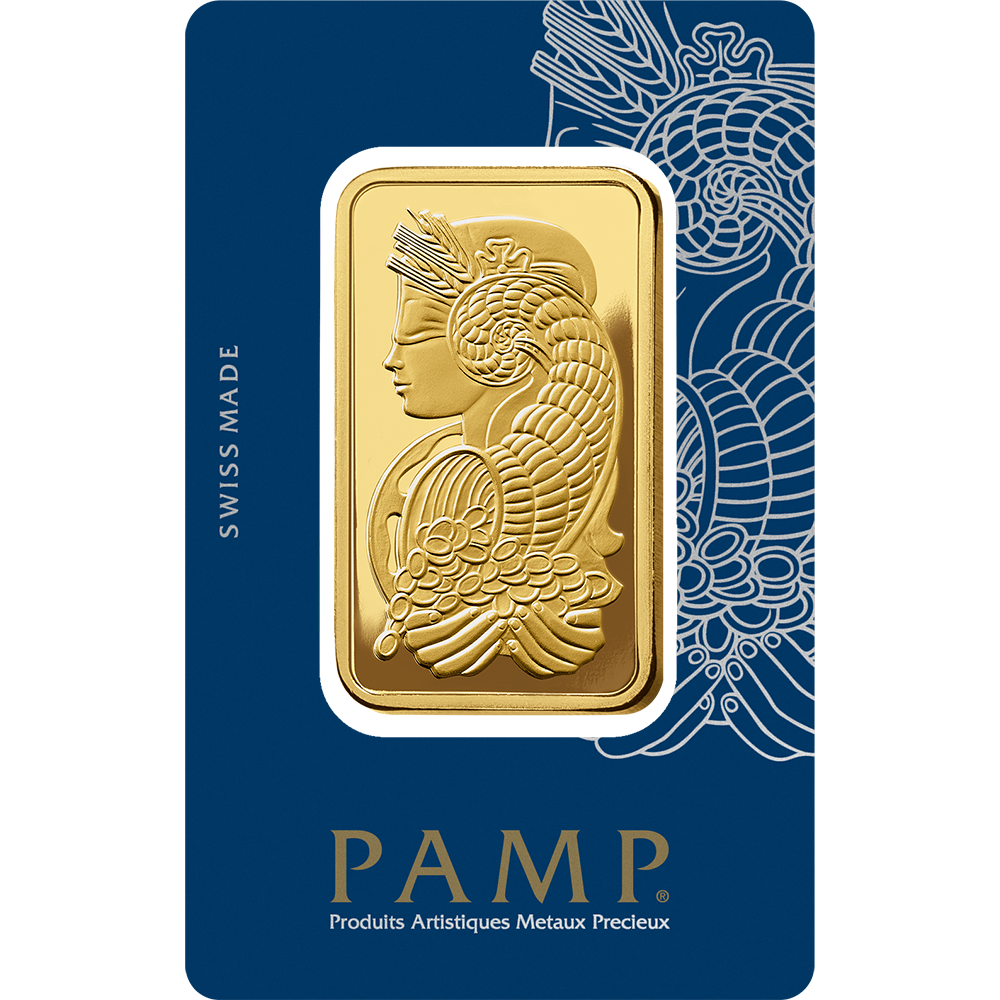 PAMP 100 Gram Gold 9999 Fortuna Minted Bar