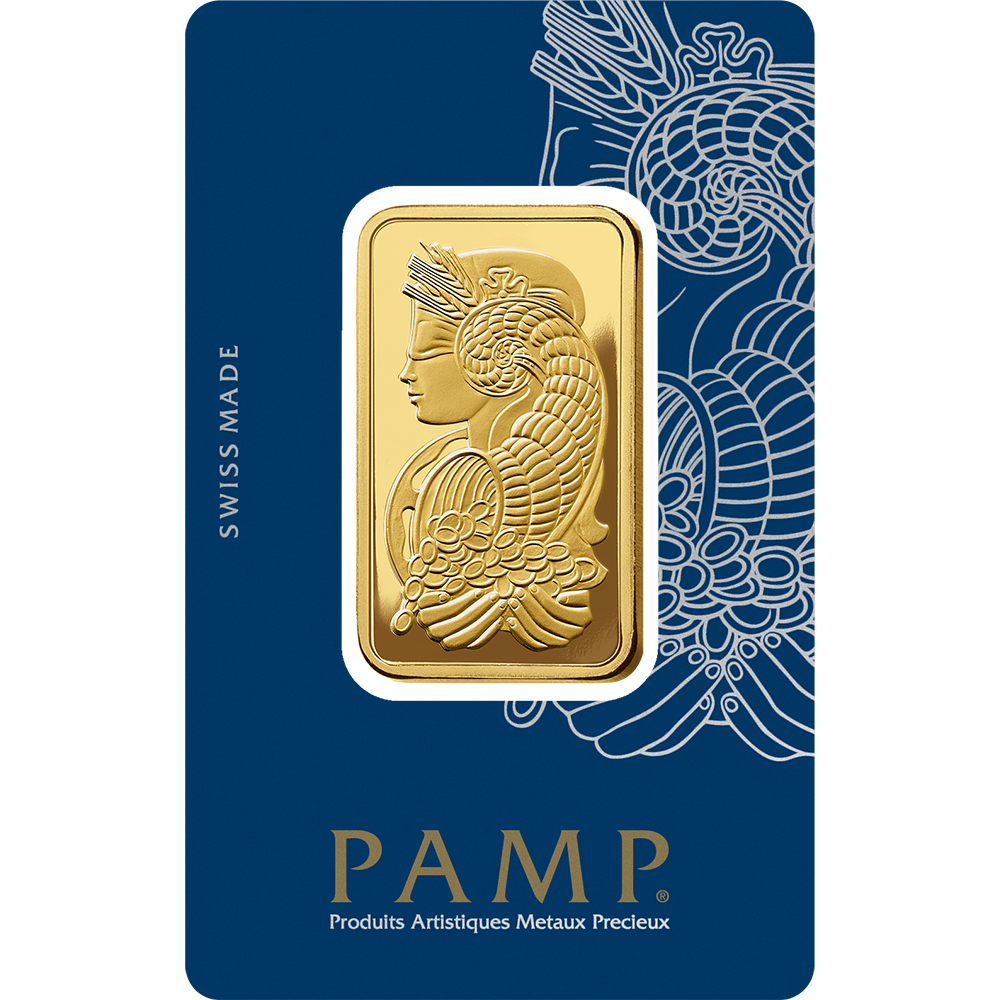 PAMP 1 Ounce Gold 9999 Fortuna Minted Bar